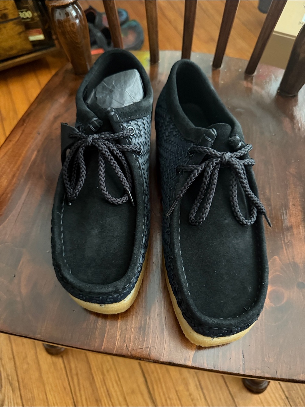 Men's Black Suede Casual Crepe Sole Shoes Todd Snyder x Clark's wallabees